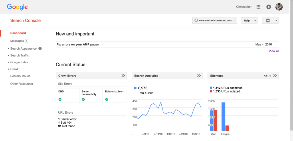 Sign up to Google Search Console